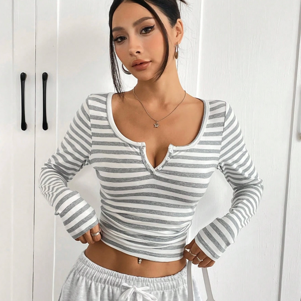 The Malibu Ribbed Henley Long-Sleeve