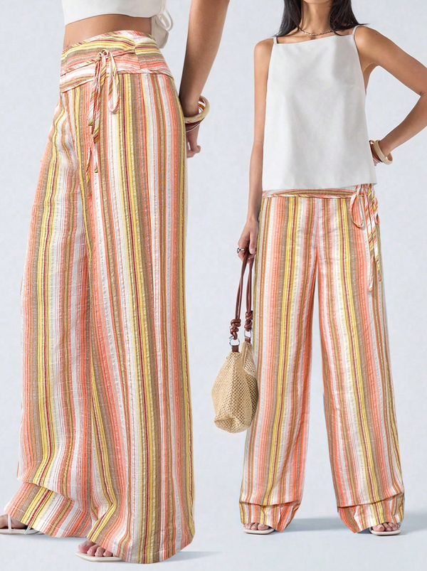 The Riviera Linen Wide-Leg Trousers