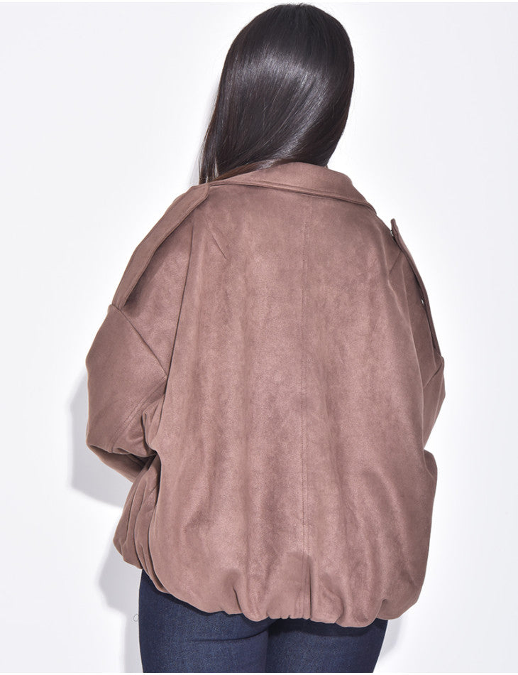 The Paris Oversized Suede Bomber